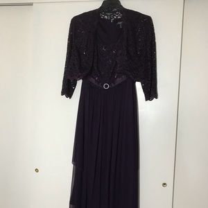 R & M Richards 3/4 sleeve embellished jacket dress